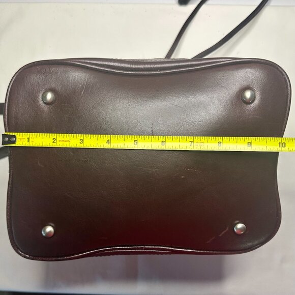 Patricia Nash Melrose Brushed Italian Nubuck Drawstring Bucket Bag Plum Key Fob - Picture 12 of 16